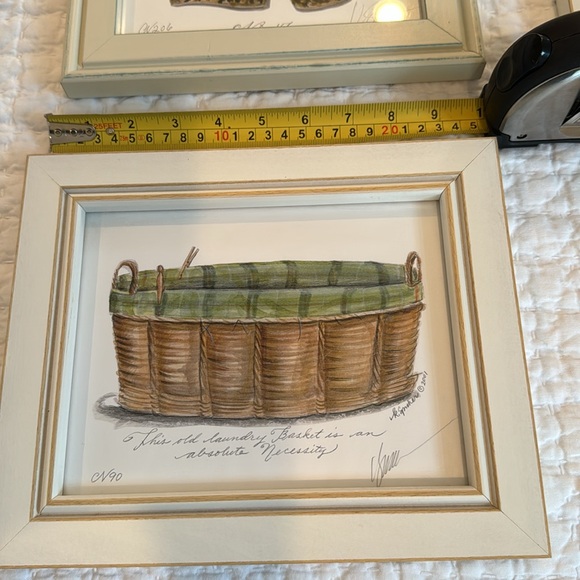 Art for laundry room- framed in creamy white vintage frames - Picture 3 of 8